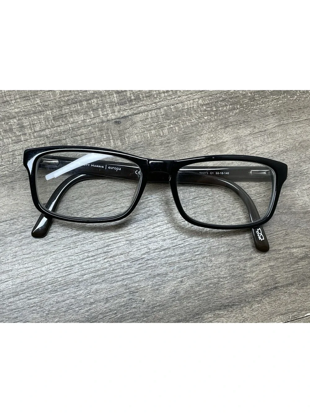Scott Harris Eyeglasses SH273 C3 53[]16-140 Full Rim Black Brown Wood Frames